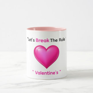 Valentinsbecher Rosa Herz und Text-Brech-Regel Tasse