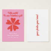 Valentinsche Geburtsankündigung (Vorne & Hinten)