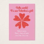 Valentinsche Geburtsankündigung (Vorderseite)