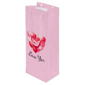 Valentinsche Geschenktasche Geschenktüte Für Weinflaschen (Rückseite Schrägansicht)