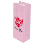 Valentinsche Geschenktasche Geschenktüte Für Weinflaschen (Vorderseite Schrägansicht)
