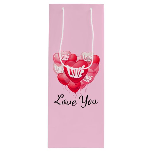 Valentinsche Geschenktasche Geschenktüte Für Weinflaschen (Vorderseite)
