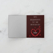 Valentinsche individuelle, illustrierende Herzkart Dankeskarte (Innenseite)