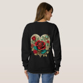 Valentinsche Rose der Renaissance Sweatshirt (Schwarz voll)