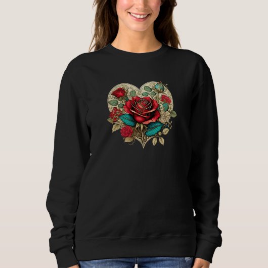 Valentinsche Rose der Renaissance Sweatshirt (Vorderseite)