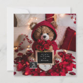 Valentinsche Teddybärenschwangerschaftsankündigung Feiertagskarte (Vorderseite)