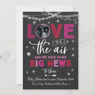 Valentinschen Schwangerschaftsankündigung Ultrasou Feiertagskarte