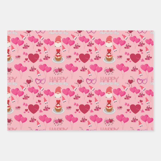 Valentinschleifpapier Geschenkpapier Set (Vorderseite 2)