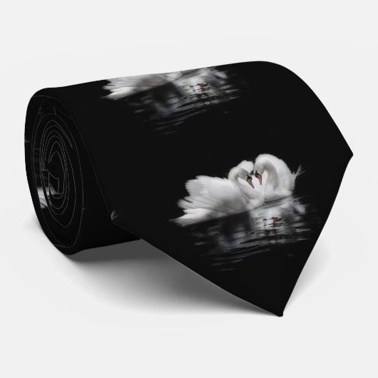 Valentinschwäne Krawatte (Gerollt)