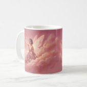 Valentinsfee auf rosa Wolken Fantasy-Kunst Kaffeetasse (Vorderseite Links)