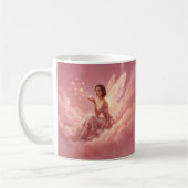 Valentinsfee auf rosa Wolken Fantasy-Kunst Kaffeetasse (Links)