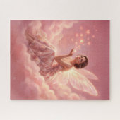 Valentinsfee auf rosa Wolken Fantasy-Kunst Puzzle (Horizontal)
