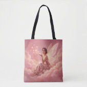 Valentinsfee auf rosa Wolken Fantasy-Kunst Tasche (Vorderseite)