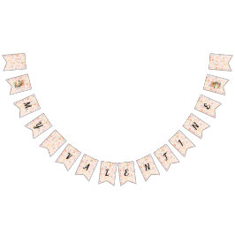 Valentinsfeier-Dekoration mit Rosen und süßem Kätz Wimpelkette