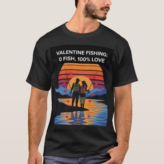 Valentinsfischen Null Fische 100 Liebe T-Shirt (Vorderseite)