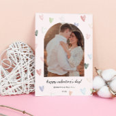 Valentinsfoto-Erinnerung mit Pastel Hearts Bogen Feiertagskarte