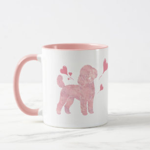 Valentinsgeschenk-Tasse mit Pastell-Pudel und indi Tasse