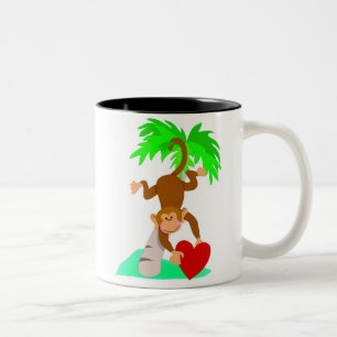 Valentinsgruß-Affe Zweifarbige Tasse