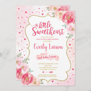 Valentinsgruß-Babyparty-Einladungs-Schatz-Baby Einladung