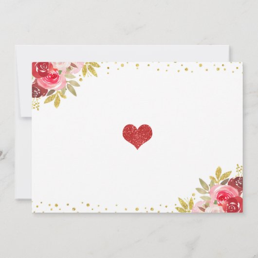 Valentinsgruß-Babyparty-Einladungs-Schatz-Baby Einladung (Rückseite)