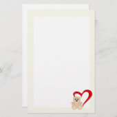 Valentinsgruß-Bär Briefpapier (Vorne/Hinten)