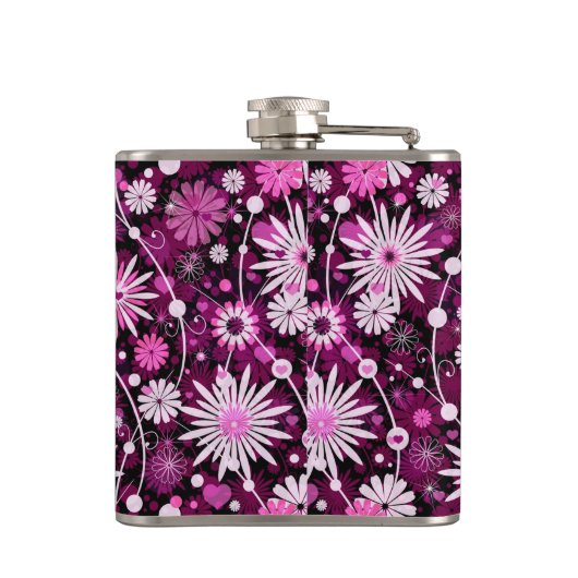 Valentinsgruß-Blumenmuster Flachmann (Rückseite)