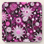 Valentinsgruß-Blumenmuster Getränkeuntersetzer (Vorderseite)