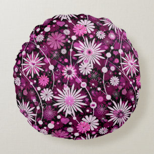 Valentinsgruß-Blumenmuster Rundes Kissen