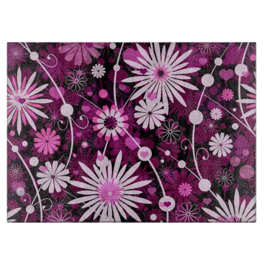 Valentinsgruß-Blumenmuster Schneidebrett (Vorderseite)
