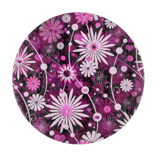 Valentinsgruß-Blumenmuster Schneidebrett (Vorderseite)