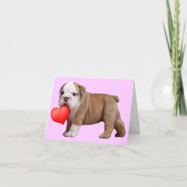 Valentinsgruß-Bulldoggenwelpe notecard Feiertagskarte