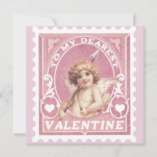 Valentinsgruß Cupid Rosa Stempel Valentinstag Feiertagskarte