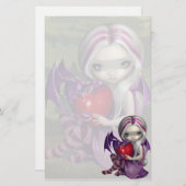 "Valentinsgruß-Drache-" Briefpapier (Vorne/Hinten)