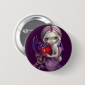 "Valentinsgruß-Drache-" Knopf Button (Vorne & Hinten)