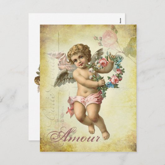 Valentinsgruß-Engel - Liebe Feiertagspostkarte (Vorne/Hinten)