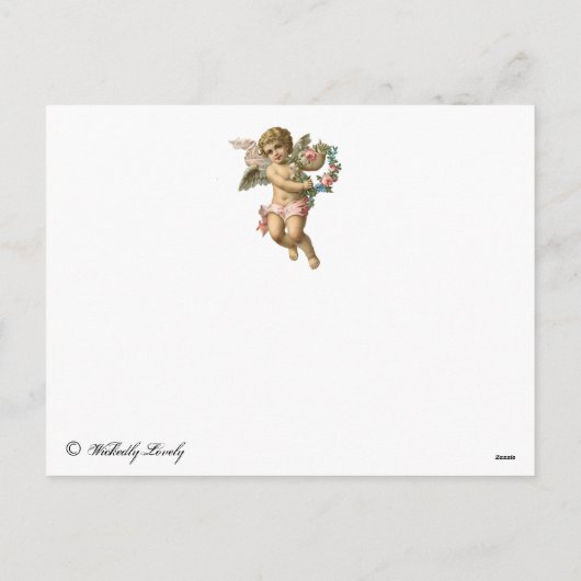 Valentinsgruß-Engel - Liebe Feiertagspostkarte (Rückseite)