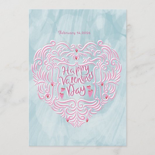 Valentinsgruß  feiertagskarte (Vorderseite)