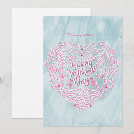 Valentinsgruß feiertagskarte (Vorne/Hinten)