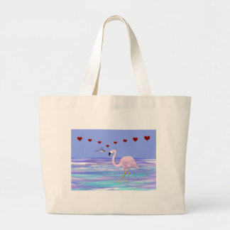 Valentinsgruß-Flamingo-Kolibri Jumbo Stoffbeutel