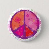 Valentinsgruß-Friedenszeichen Button (Vorderseite)