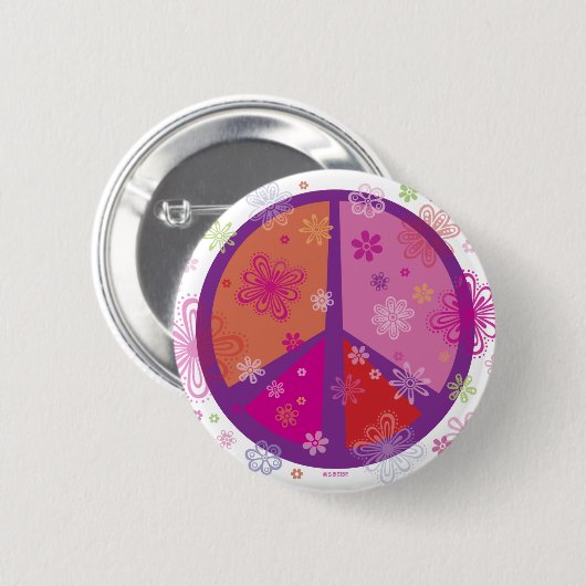 Valentinsgruß-Friedenszeichen Button (Vorne & Hinten)