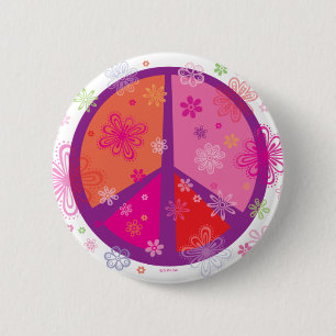 Valentinsgruß-Friedenszeichen Button