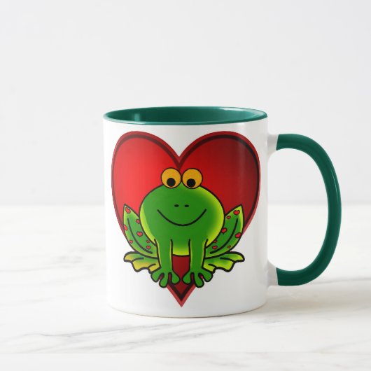 Valentinsgruß-Frosch Tasse (Rechts)