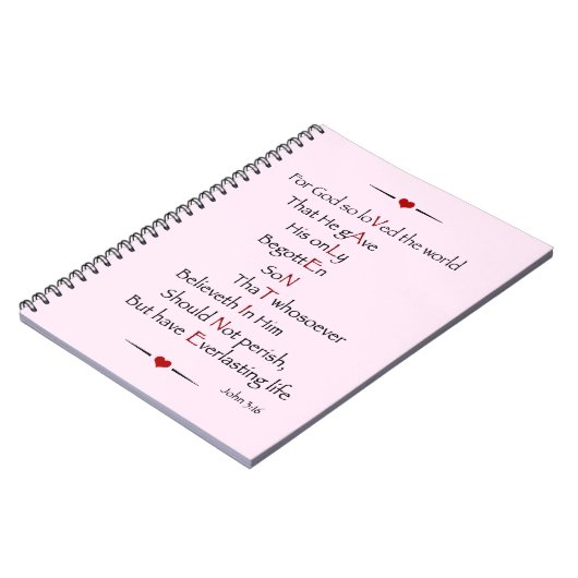 VALENTINSGRUSS - für Gott liebte so die Welt Notizblock (Linke Seite)