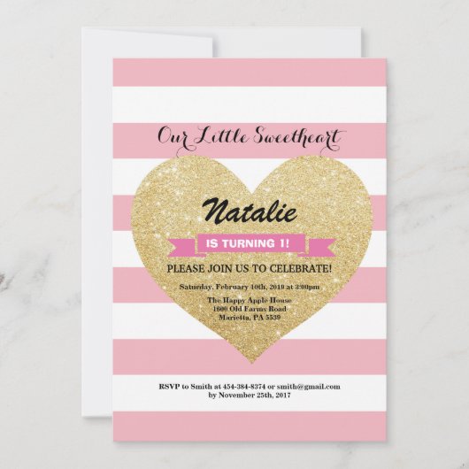 Valentinsgruß-Geburtstag unser kleiner Schatz Einladung (Vorderseite)