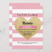 Valentinsgruß-Geburtstag unser kleiner Schatz Einladung (Vorne/Hinten)