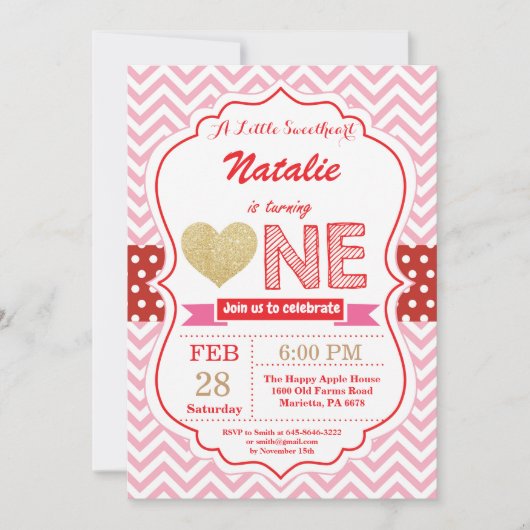 Valentinsgruß-Geburtstag unser kleiner Schatz Einladung (Vorderseite)