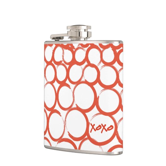 Valentinsgruß gemaltes XOXO Flachmann (Links)