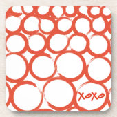 Valentinsgruß gemaltes XOXO Untersetzer (Vorderseite)