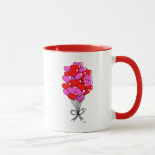 Valentinsgruß-Herz-Ballon-Illustration Tasse